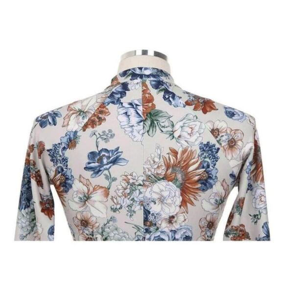 Long Sleeve 1-piece Floral Swimsuit Size XL - Picture 4 of 12